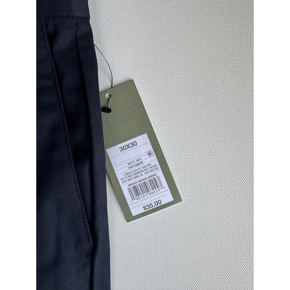 Goodfellow & Co. Slim Trousers Chino Pants‎ Navy Blue Comfort Fit W30 L30 - Picture 5 of 9